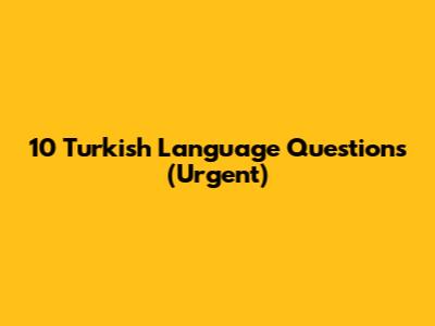 10 Turkish Language Questions (Urgent)