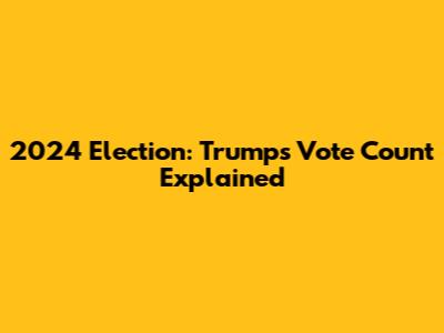 2024 Election: Trump's Vote Count Explained