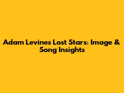 Adam Levine's 'Lost Stars': Image & Song Insights