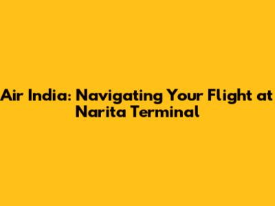 Air India: Navigating Your Flight at Narita Terminal