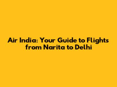 Air India: Your Guide to Flights from Narita to Delhi