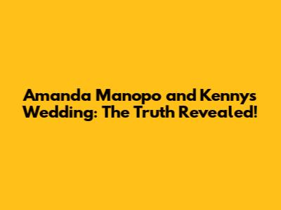 Amanda Manopo and Kenny's Wedding: The Truth Revealed!