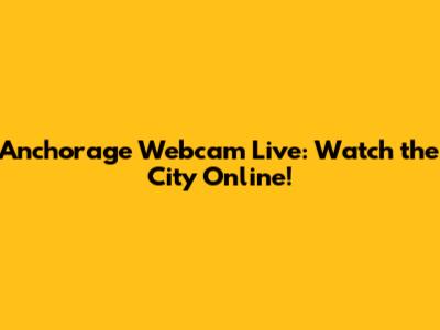Anchorage Webcam Live: Watch the City Online!