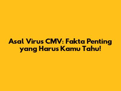 Asal Virus CMV: Fakta Penting yang Harus Kamu Tahu!