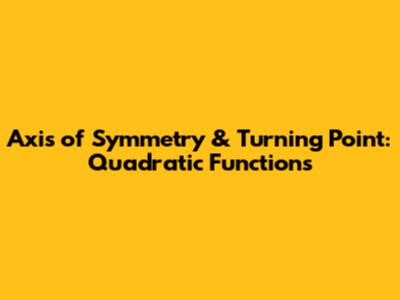 Axis of Symmetry & Turning Point: Quadratic Functions
