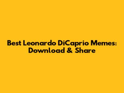 Best Leonardo DiCaprio Memes: Download & Share