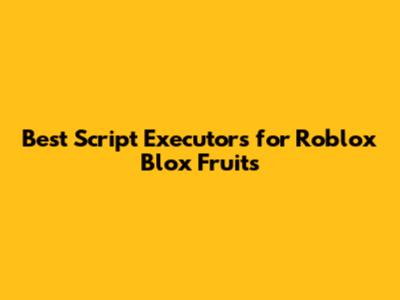 Best Script Executors for Roblox Blox Fruits