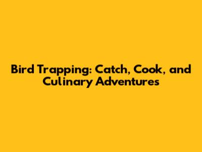 Bird Trapping: Catch, Cook, and Culinary Adventures