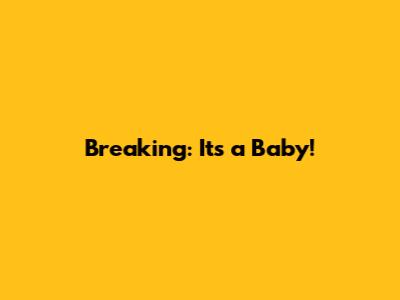 Breaking: It's a Baby!