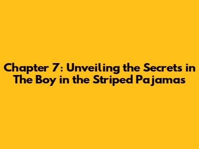 Chapter 7: Unveiling the Secrets in 'The Boy in the Striped Pajamas'