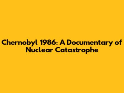 Chernobyl 1986: A Documentary of Nuclear Catastrophe