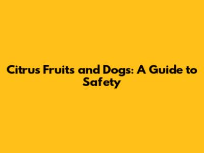 Citrus Fruits and Dogs: A Guide to Safety