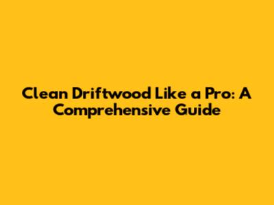 Clean Driftwood Like a Pro: A Comprehensive Guide