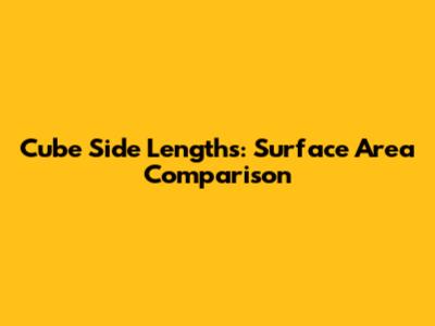 Cube Side Lengths: Surface Area Comparison