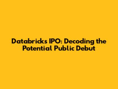 Databricks IPO: Decoding the Potential Public Debut