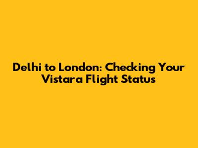 Delhi to London: Checking Your Vistara Flight Status