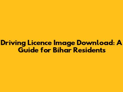 Driving Licence Image Download: A Guide for Bihar Residents