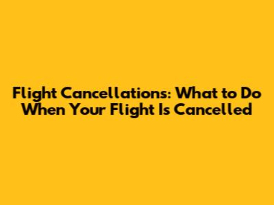 Flight Cancellations: What to Do When Your Flight Is Cancelled