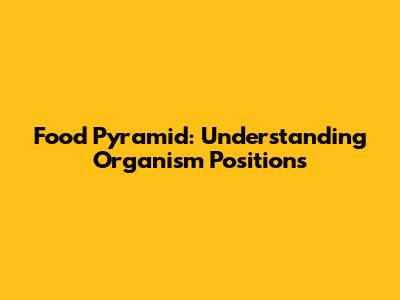 Food Pyramid: Understanding Organism Positions