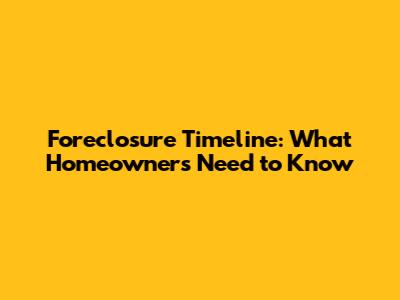 Foreclosure Timeline: What Homeowners Need to Know