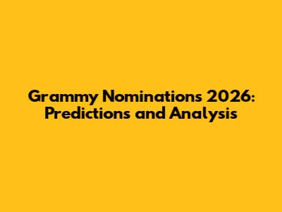 Grammy Nominations 2026: Predictions and Analysis