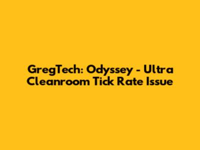 GregTech: Odyssey - Ultra Cleanroom Tick Rate Issue