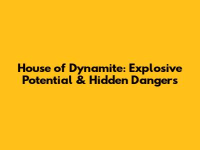 House of Dynamite: Explosive Potential & Hidden Dangers