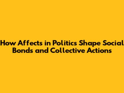 How Affects in Politics Shape Social Bonds and Collective Actions