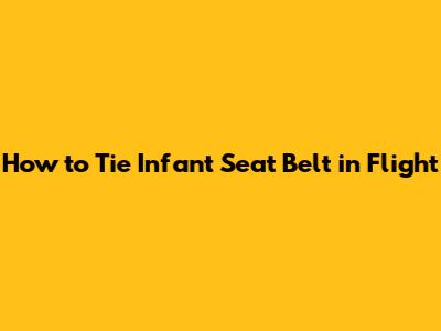How to Tie Infant Seat Belt in Flight