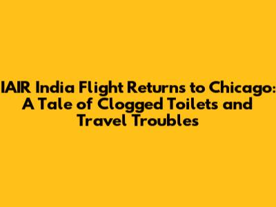 IAIR India Flight Returns to Chicago: A Tale of Clogged Toilets and Travel Troubles