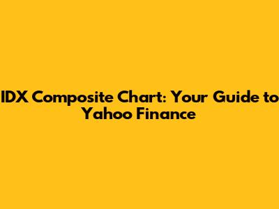 IDX Composite Chart: Your Guide to Yahoo Finance