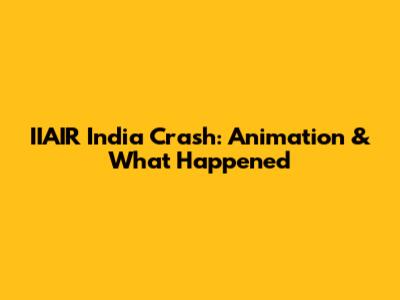 IIAIR India Crash: Animation & What Happened
