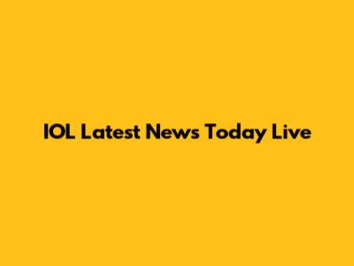 IOL Latest News Today Live