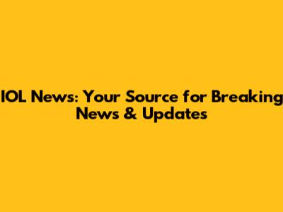 IOL News: Your Source for Breaking News & Updates
