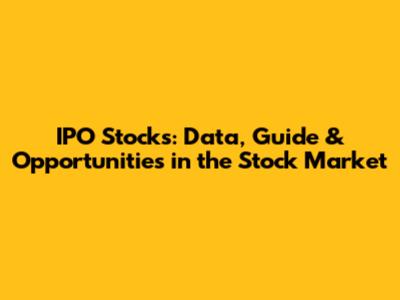 IPO Stocks: Data, Guide & Opportunities in the Stock Market