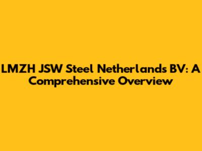 LMZH JSW Steel Netherlands BV: A Comprehensive Overview