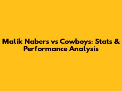Malik Nabers vs Cowboys: Stats & Performance Analysis