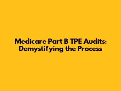 Medicare Part B TPE Audits: Demystifying the Process