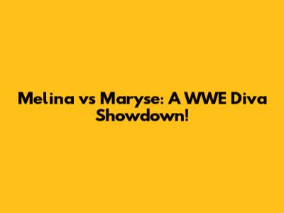 Melina vs Maryse: A WWE Diva Showdown!