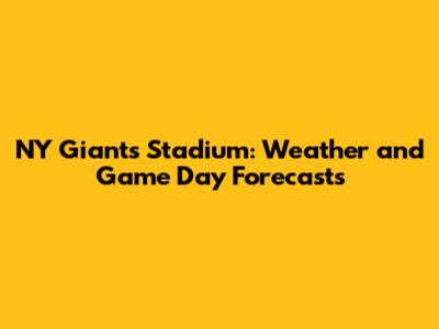 NY Giants Stadium: Weather and Game Day Forecasts
