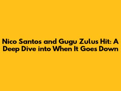 Nico Santos and Gugu Zulu's Hit: A Deep Dive into 'When It Goes Down'