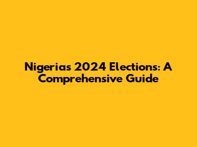 Nigeria's 2024 Elections: A Comprehensive Guide