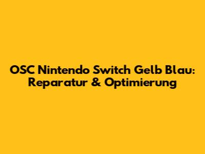 OSC Nintendo Switch Gelb Blau: Reparatur & Optimierung