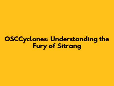 OSCCyclones: Understanding the Fury of Sitrang