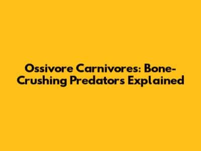 Ossivore Carnivores: Bone-Crushing Predators Explained