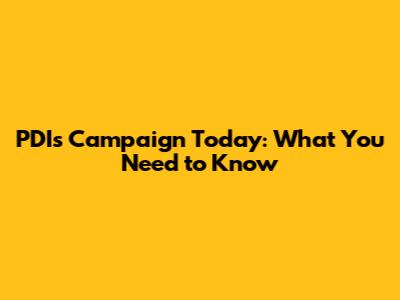 PDI's Campaign Today: What You Need to Know