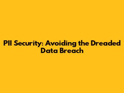 PII Security: Avoiding the Dreaded Data Breach