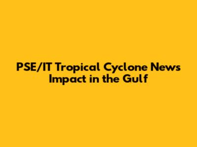 PSE/IT Tropical Cyclone News Impact in the Gulf