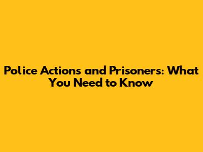Police Actions and Prisoners: What You Need to Know