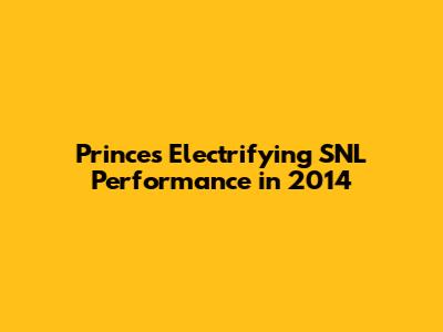 Prince's Electrifying SNL Performance in 2014